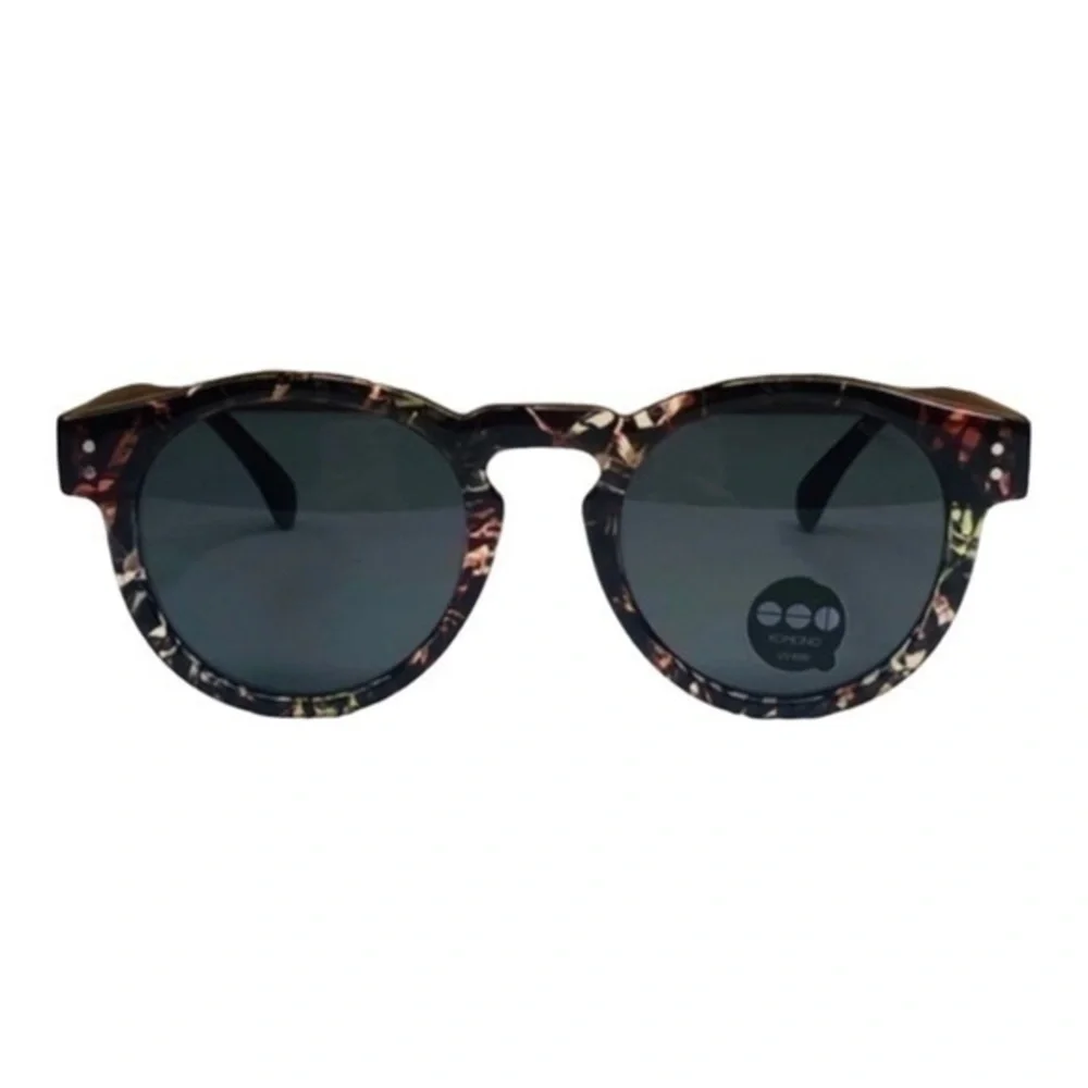 KOMONO women's Clement Fern Sunglasses NEW round black red
